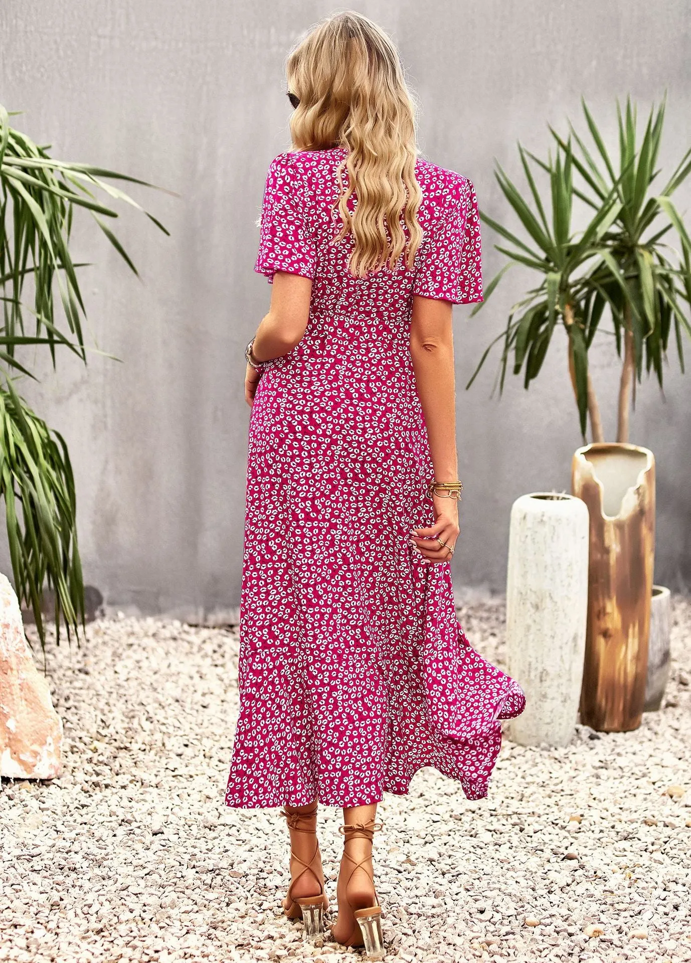 A-line V-neck Wrapped Dress