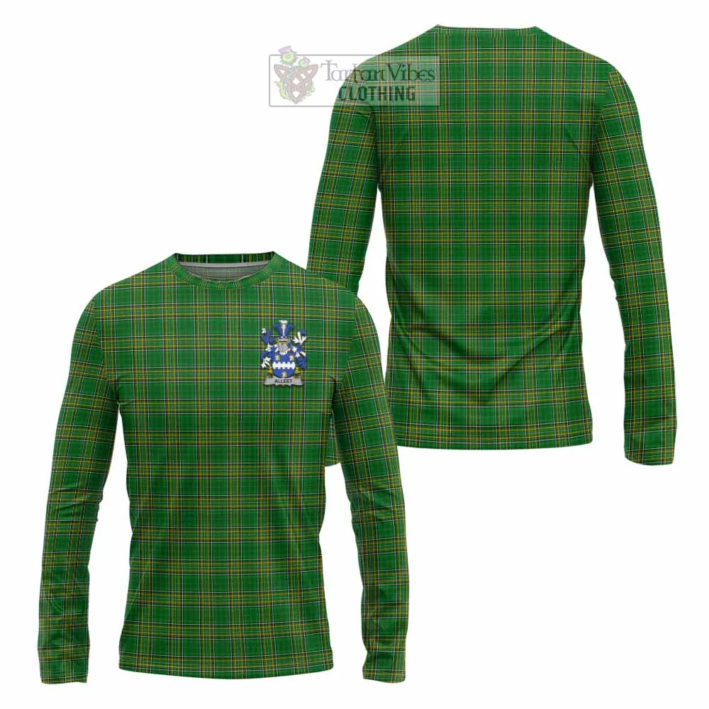 Alleet Irish Clan Tartan Long Sleeve T-Shirt with Coat of Arms