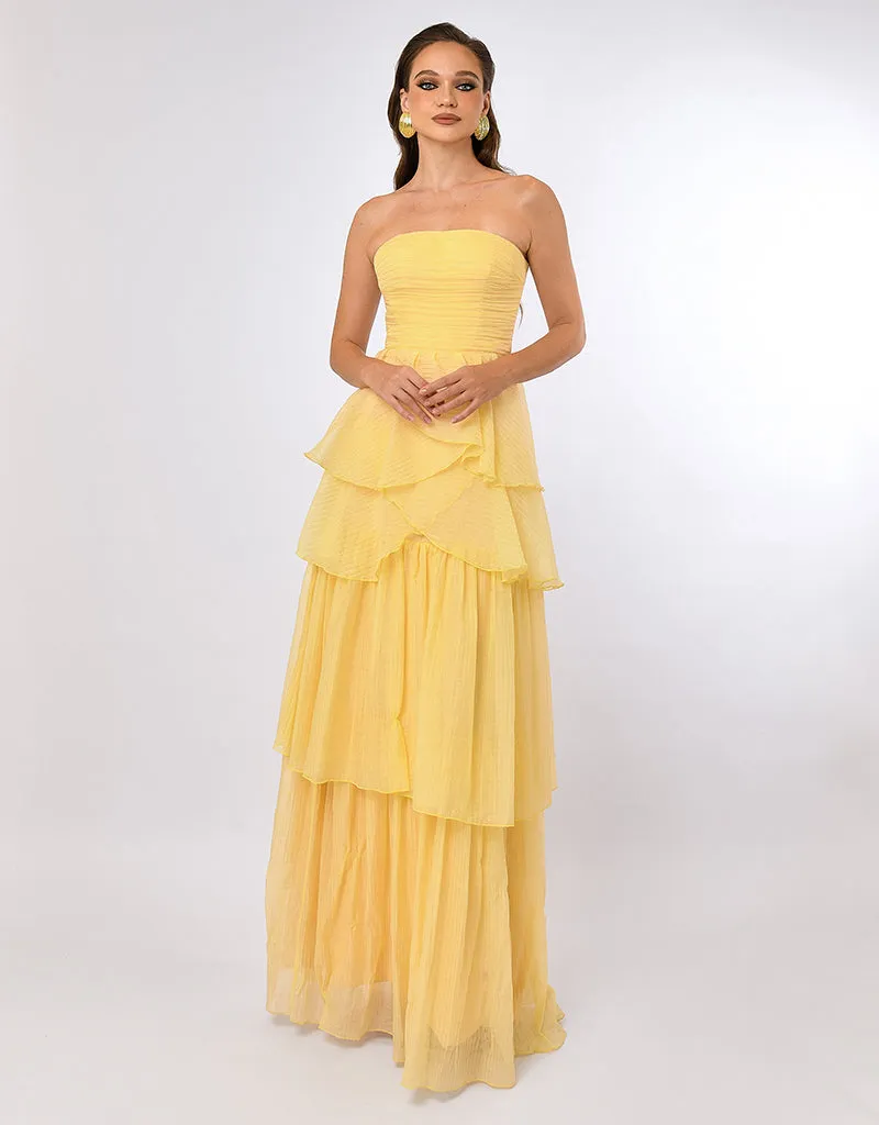 ALLISON TIERED CROSSOVER GOWN B70D26L