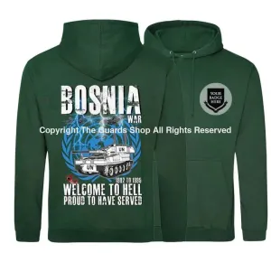 BOSNIA WELCOME TO HELL CVRT Double Side Printed Hoodie BOSNIA WELCOME TO HELL CVRT Double Side Printed Hoodie