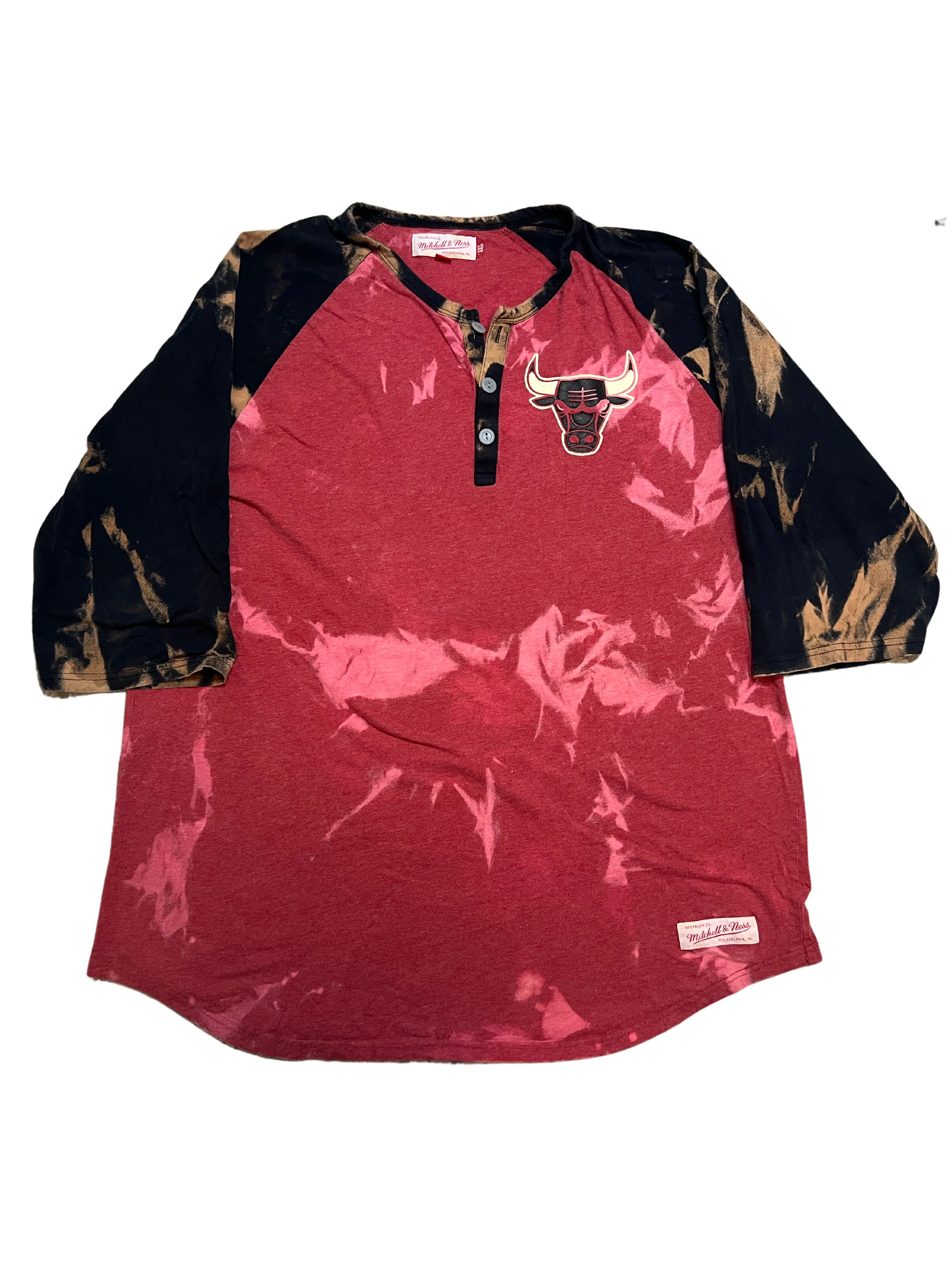 Chicago Bulls Bleached Henley Tee