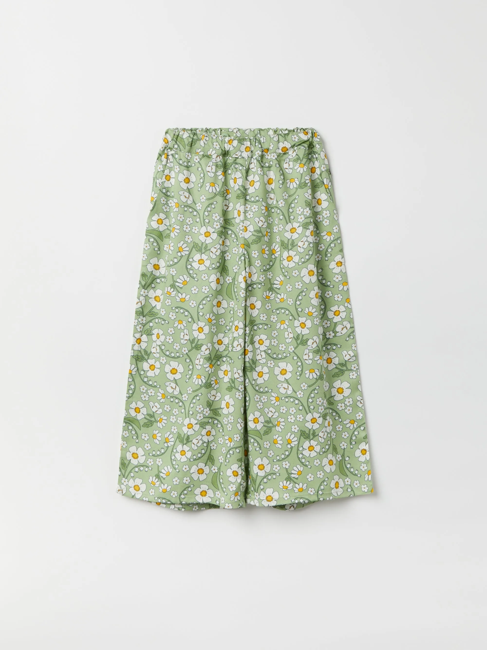 Daisy Print Wide Leg Kids Trousers