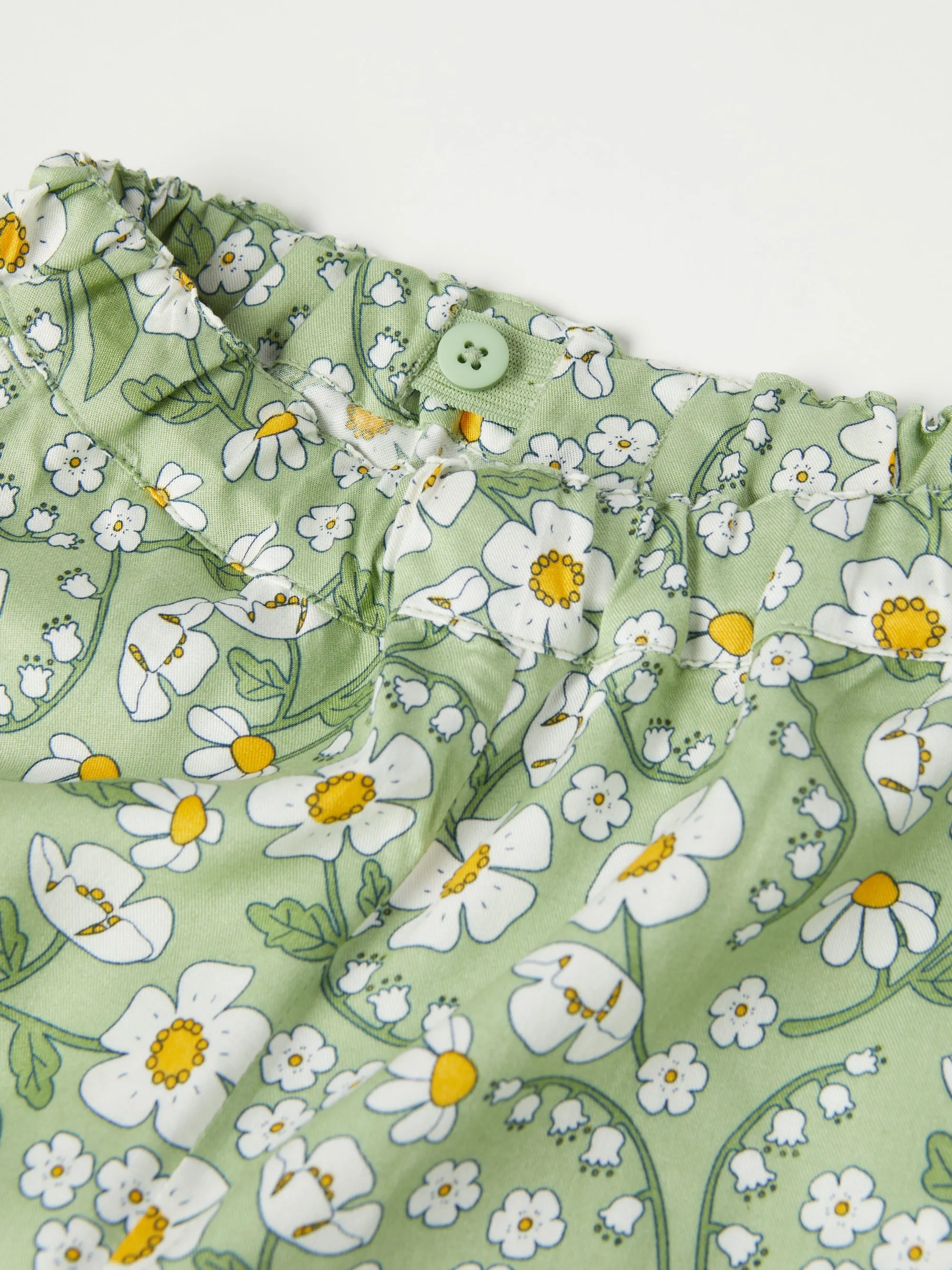 Daisy Print Wide Leg Kids Trousers