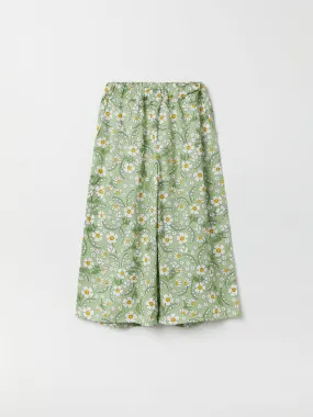Daisy Print Wide Leg Kids Trousers