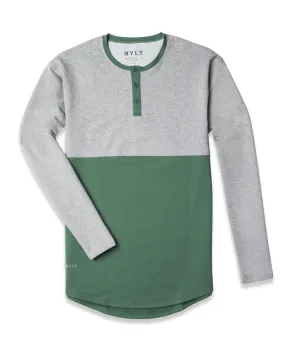 Henley Drop-Cut Accent Long Sleeve: LUX