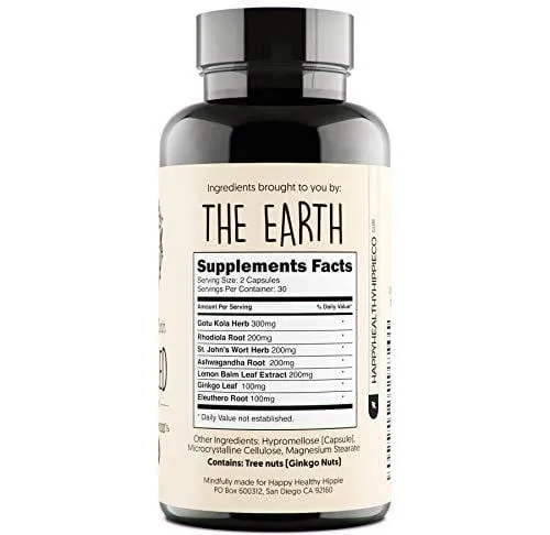 Joy-Filled | 100% Plant-Based Supplement for Anxiety & Depression Relief | Helps Relax The Mind, Boosts Mood, Relieve Stress | Contains 7 Powerful Herbs, Non-GMO, 60 Vegan Capsules