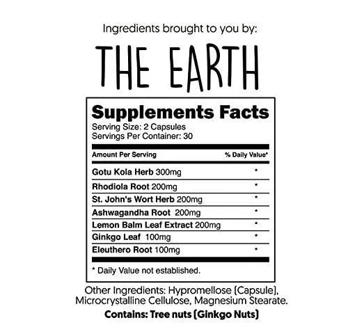 Joy-Filled | 100% Plant-Based Supplement for Anxiety & Depression Relief | Helps Relax The Mind, Boosts Mood, Relieve Stress | Contains 7 Powerful Herbs, Non-GMO, 60 Vegan Capsules