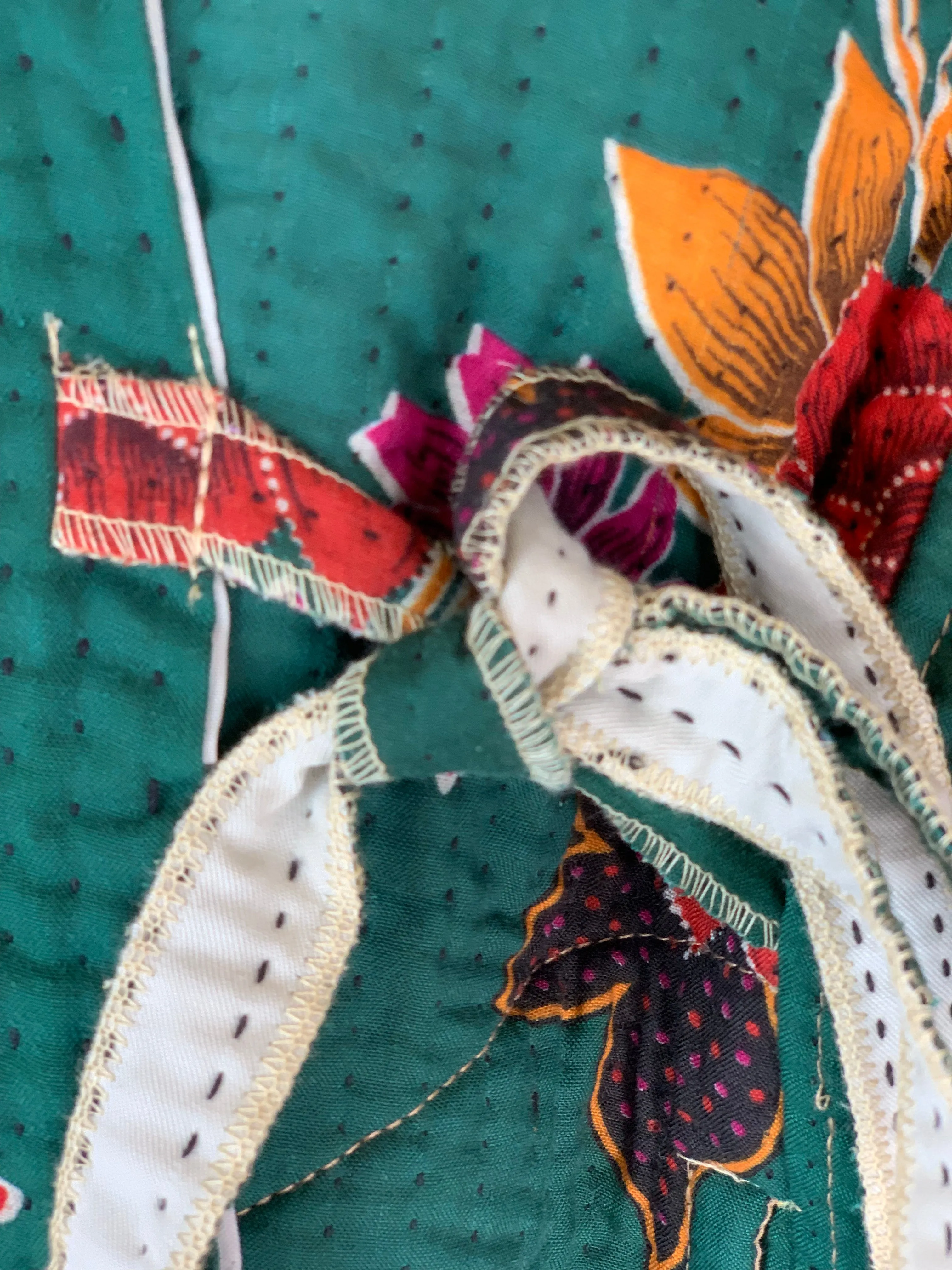 Kimono  Kantha textiles no 5 boho  jacket 🧥green