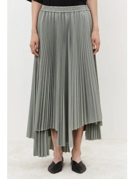 MEIMEIJ - PLEATED ASYMETRICAL HEM SKIRT