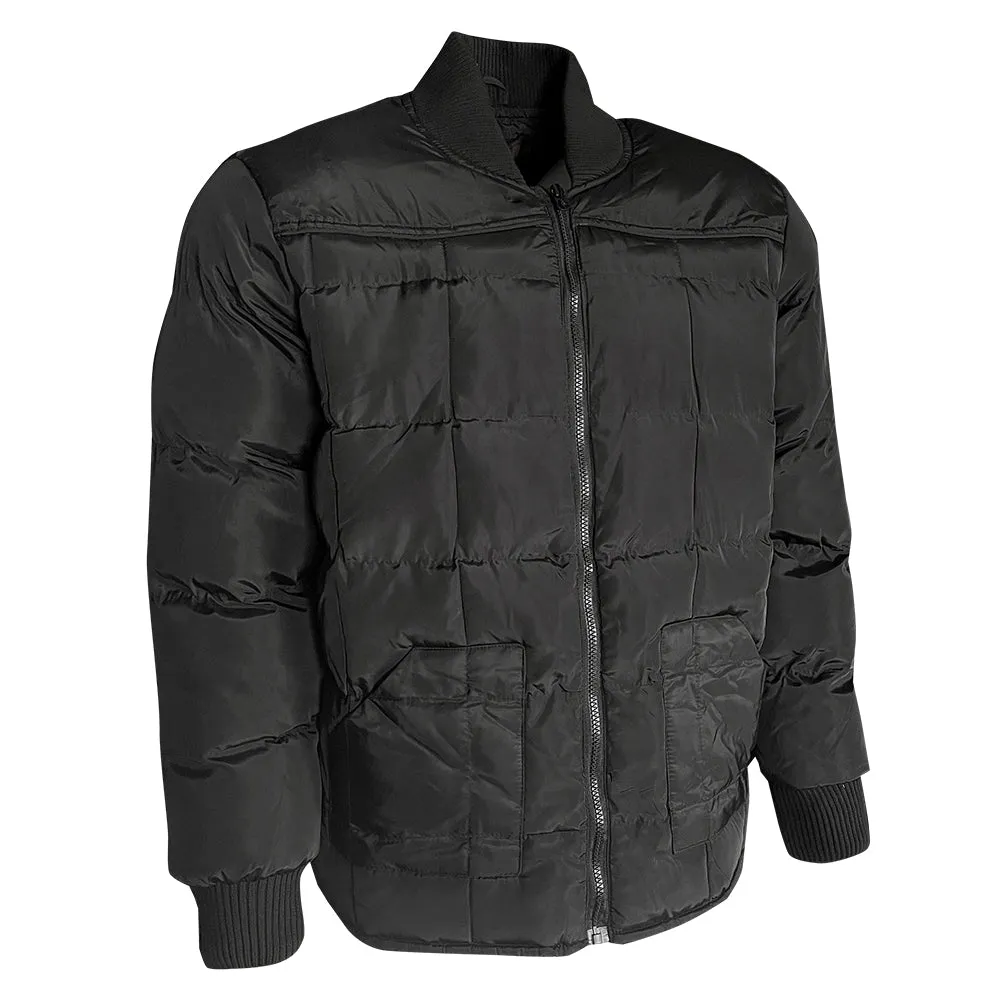 Men's Jacket Quilted Puffer Padded Insulated Warm Heavyweight Bomber Coat VAQ