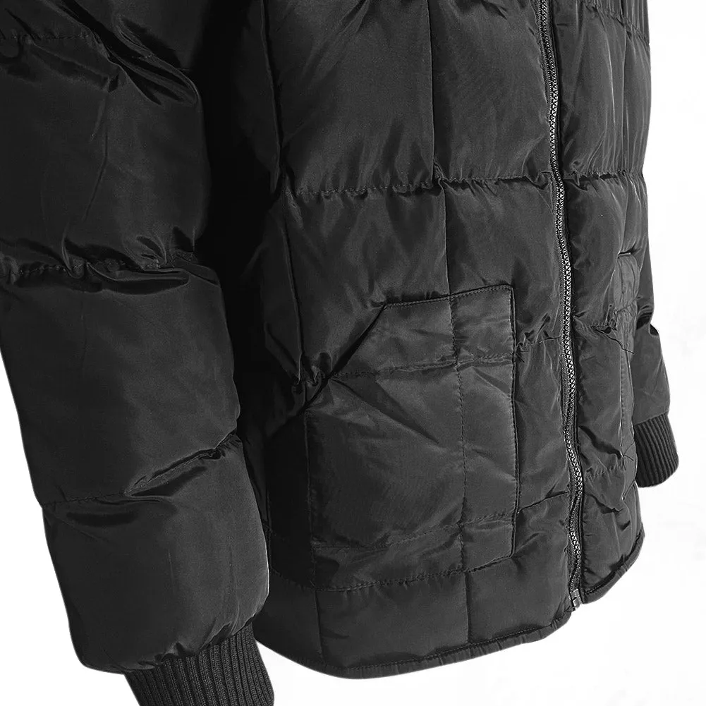 Men's Jacket Quilted Puffer Padded Insulated Warm Heavyweight Bomber Coat VAQ