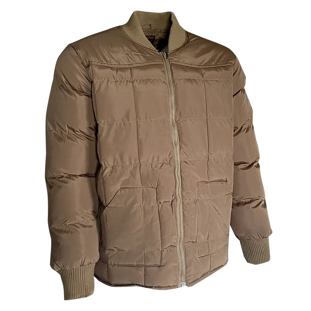 Men's Jacket Quilted Puffer Padded Insulated Warm Heavyweight Bomber Coat VAQ