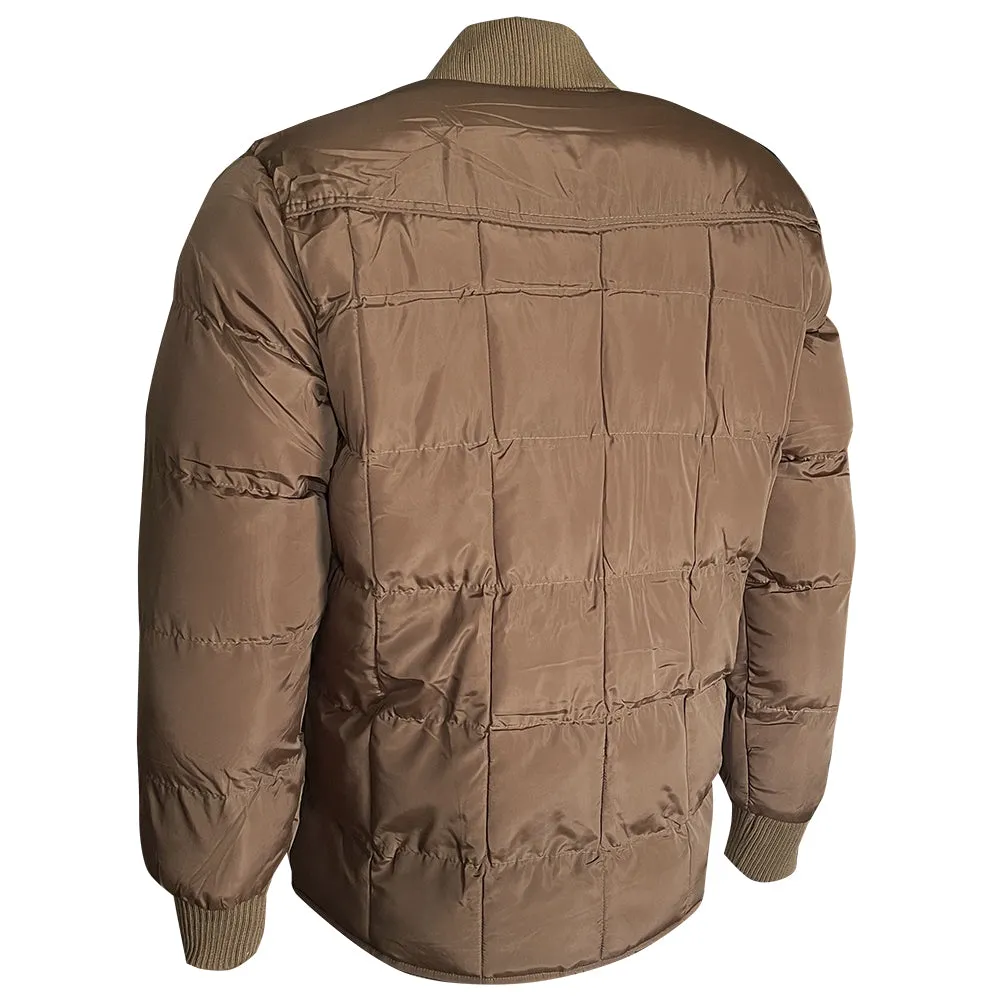 Men's Jacket Quilted Puffer Padded Insulated Warm Heavyweight Bomber Coat VAQ