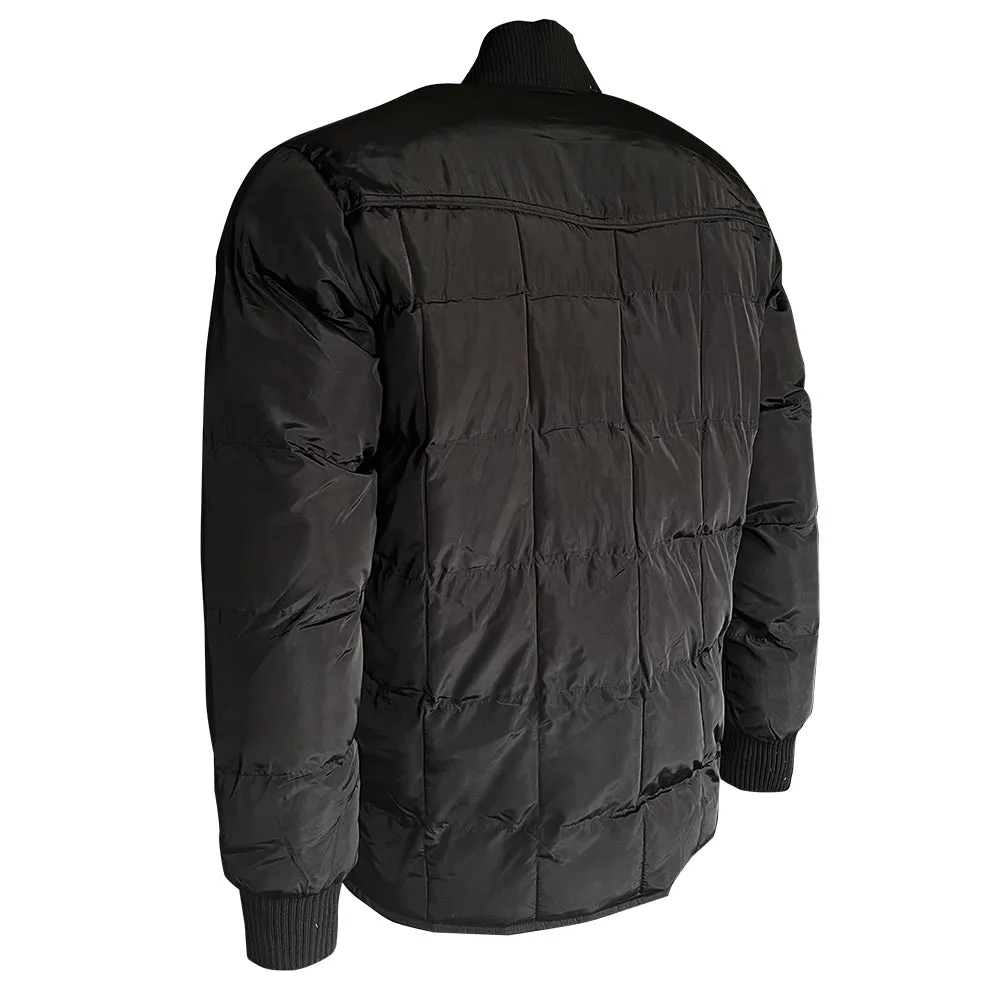 Men's Jacket Quilted Puffer Padded Insulated Warm Heavyweight Bomber Coat VAQ