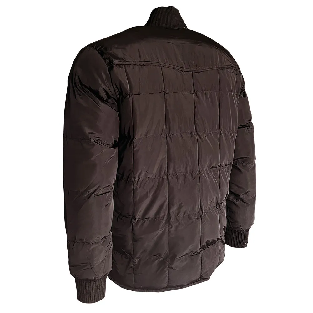 Men's Jacket Quilted Puffer Padded Insulated Warm Heavyweight Bomber Coat VAQ