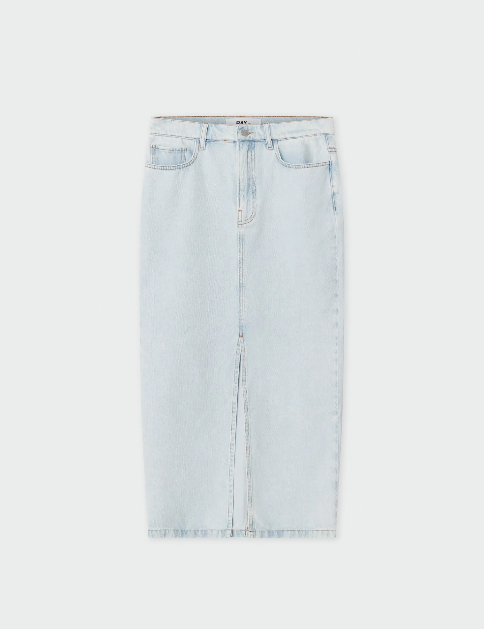Niki Bleached Denim Maxi Skirt