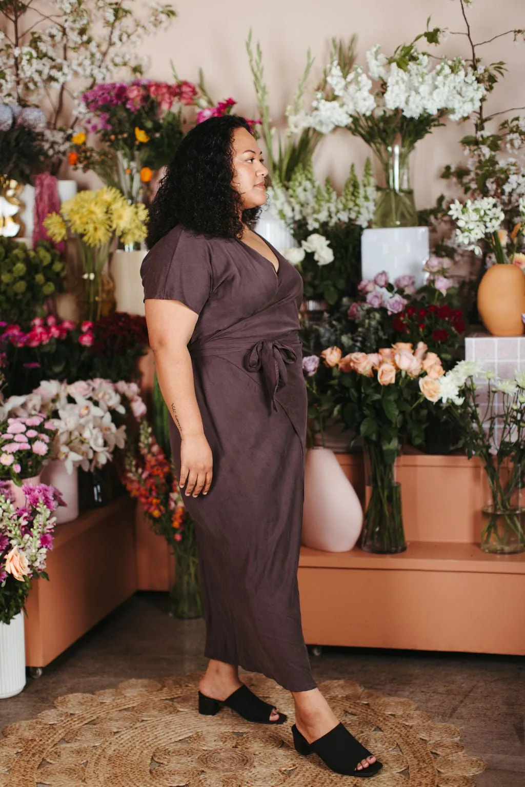 Omnia Capsleeve Wrap Dress - Size 20
