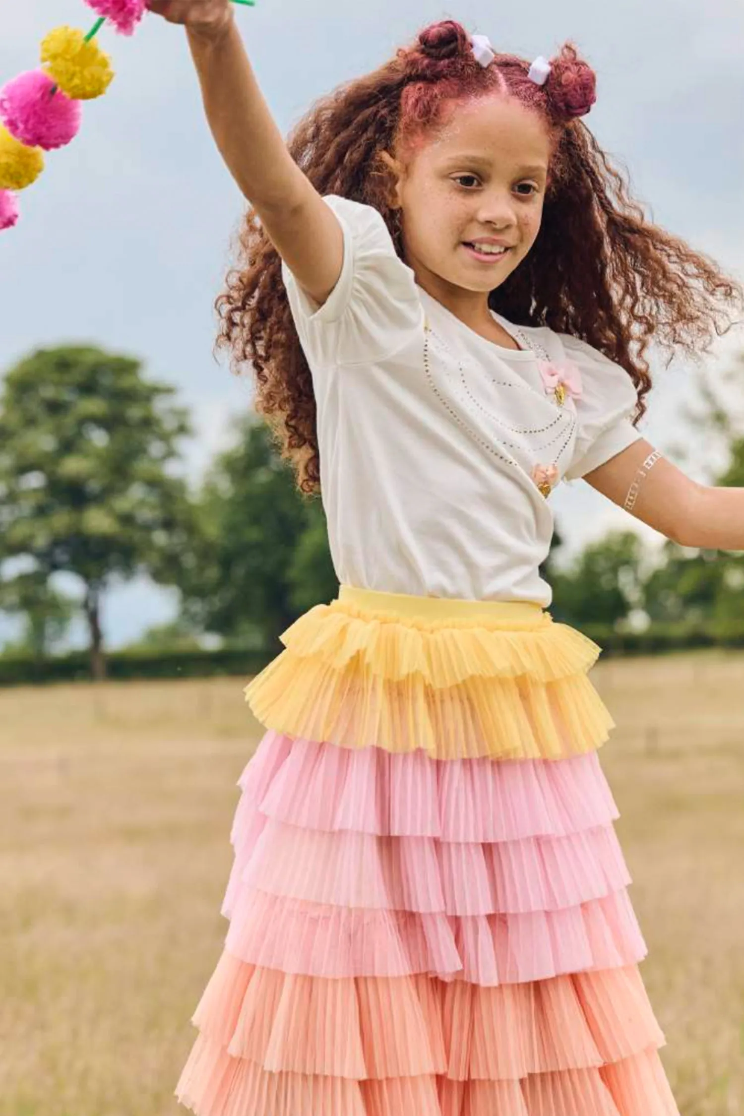 Pandora Tiered Pleated Skirt