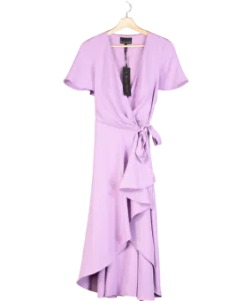 Phase Eight Lilac Julissa Ruffle Wrap Midi Dress UK 10