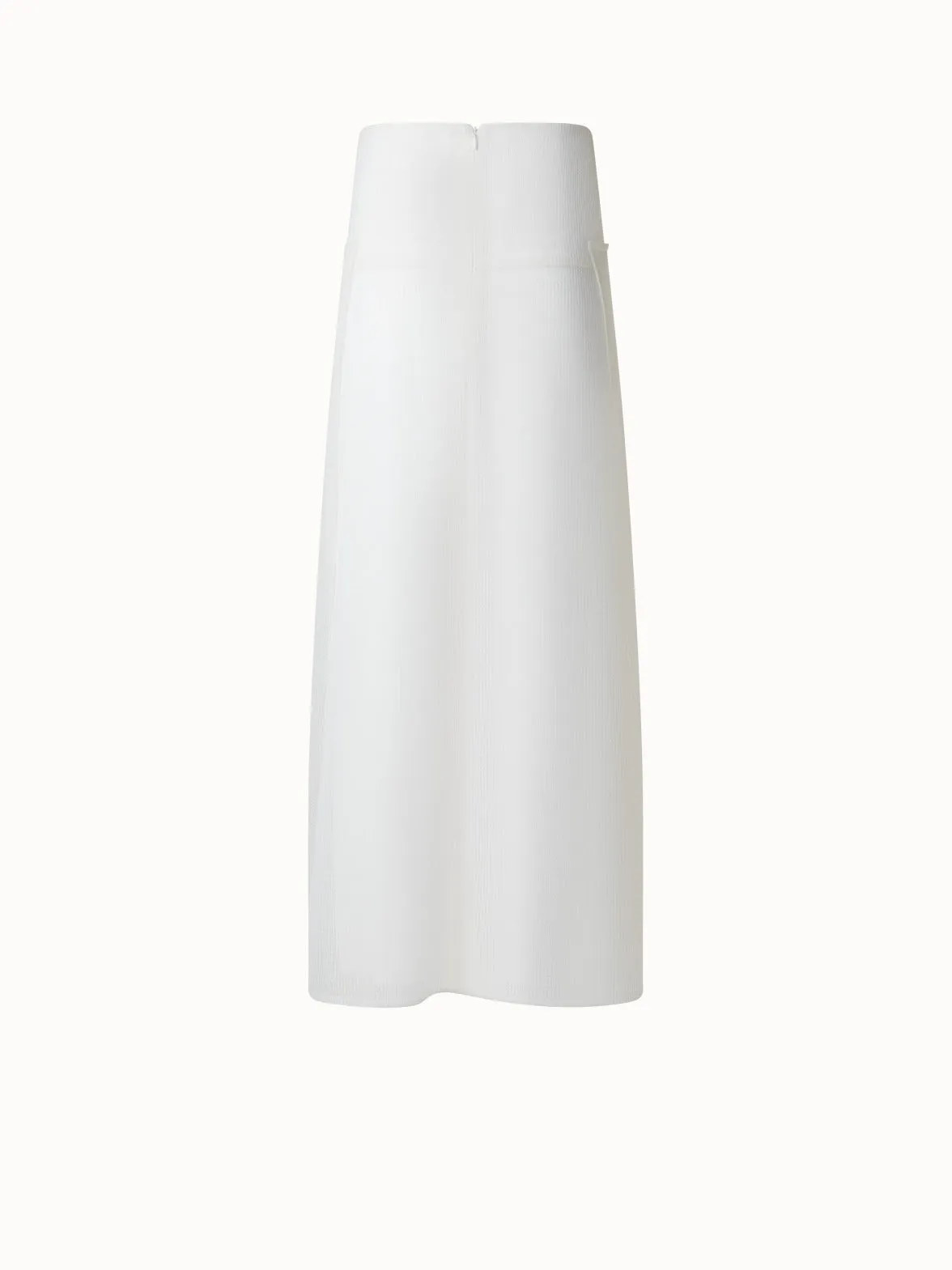Pleated Midi Skirt in Lined Techno Grid