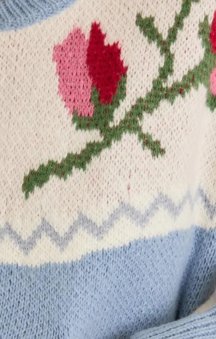 Rose Blue Floral Cardigan