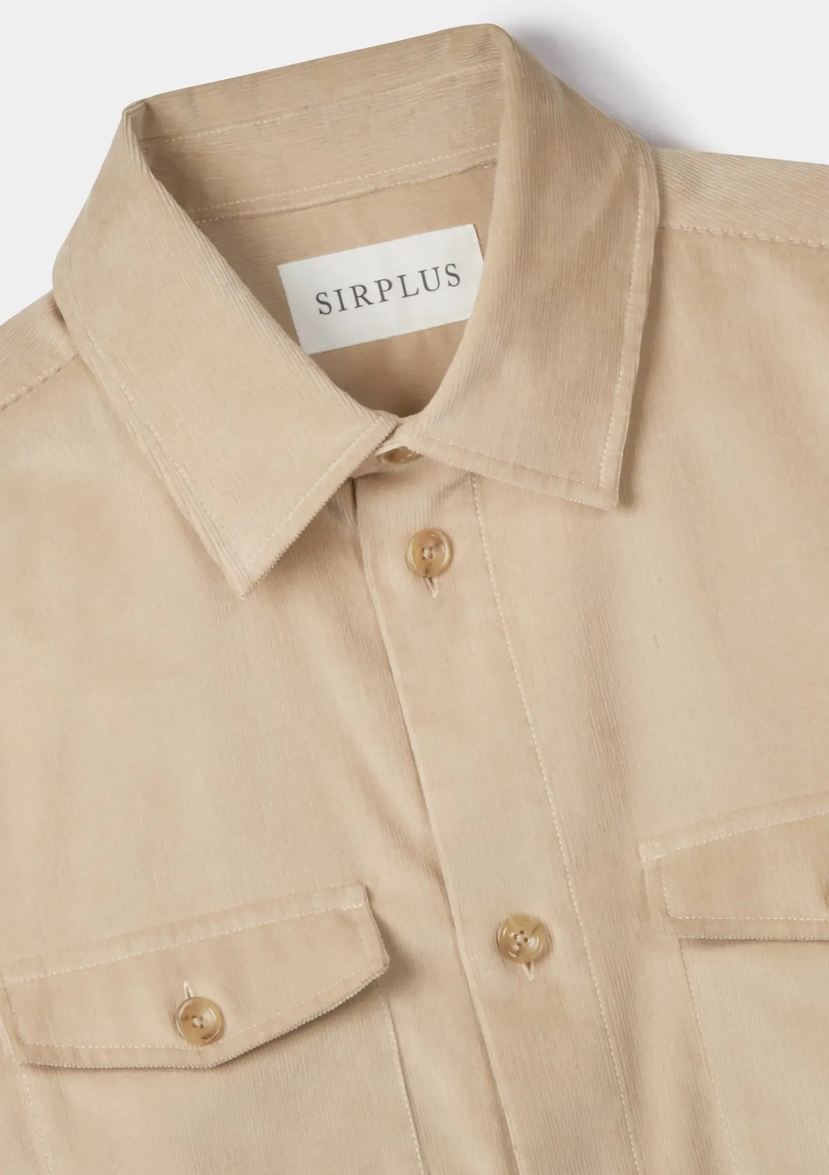 Sand Cotton Corduroy Overshirt