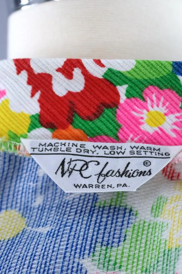 Vintage 1960s Floral Print Blazer Jacket