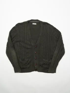 Vintage Army Green St Johns Bay Knit Cardigan (L)
