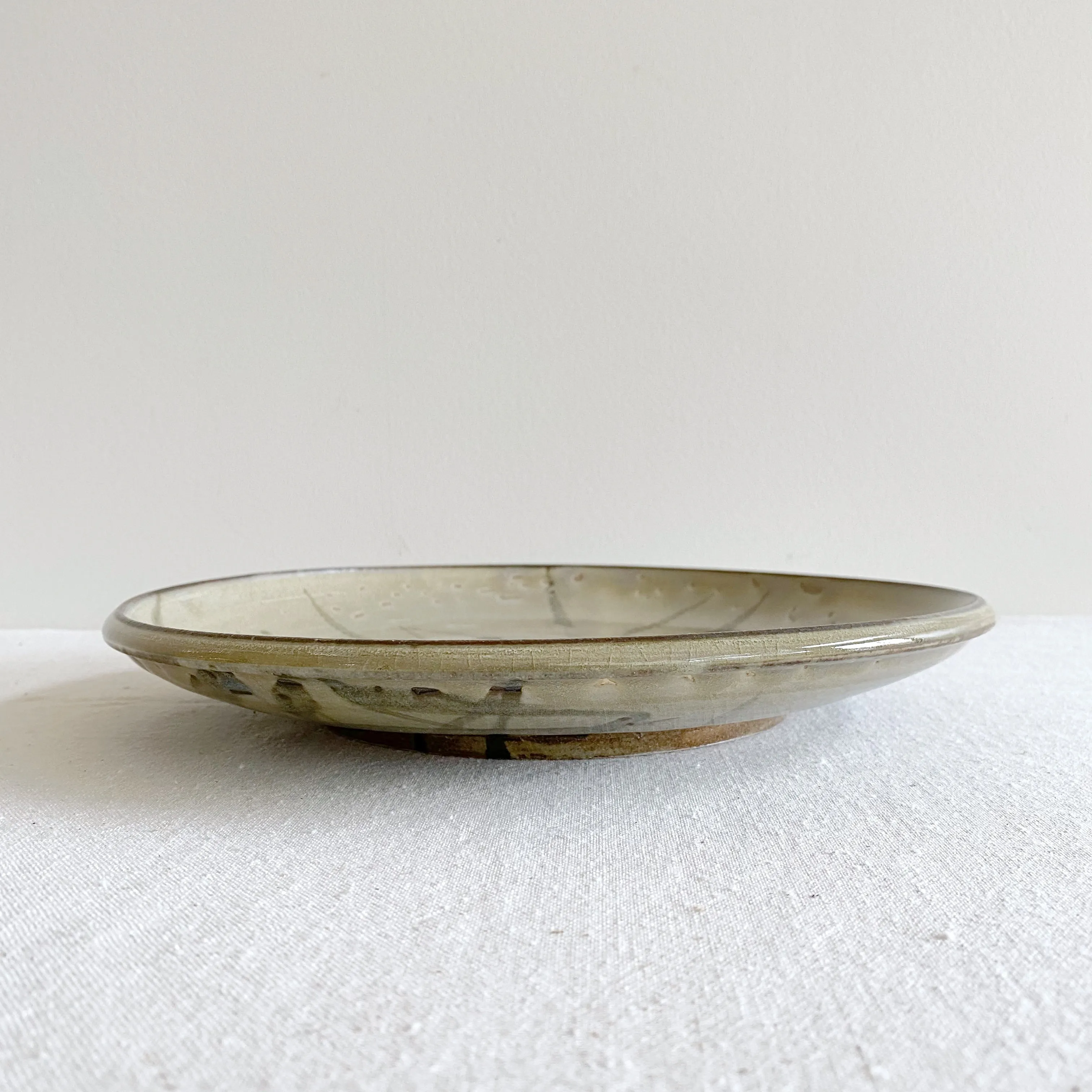 Vintage Pottery Plate / Platter with Grass Design