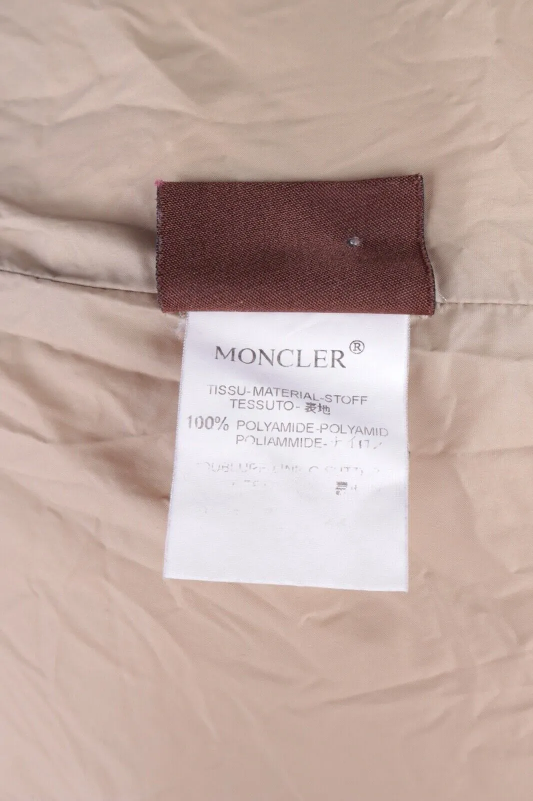 Women's Vintage MONCLER Beige Long Down Puffer Quilted Coat Jacket Size 3