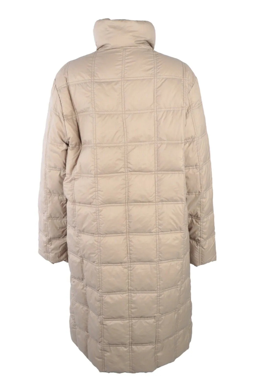Women's Vintage MONCLER Beige Long Down Puffer Quilted Coat Jacket Size 3