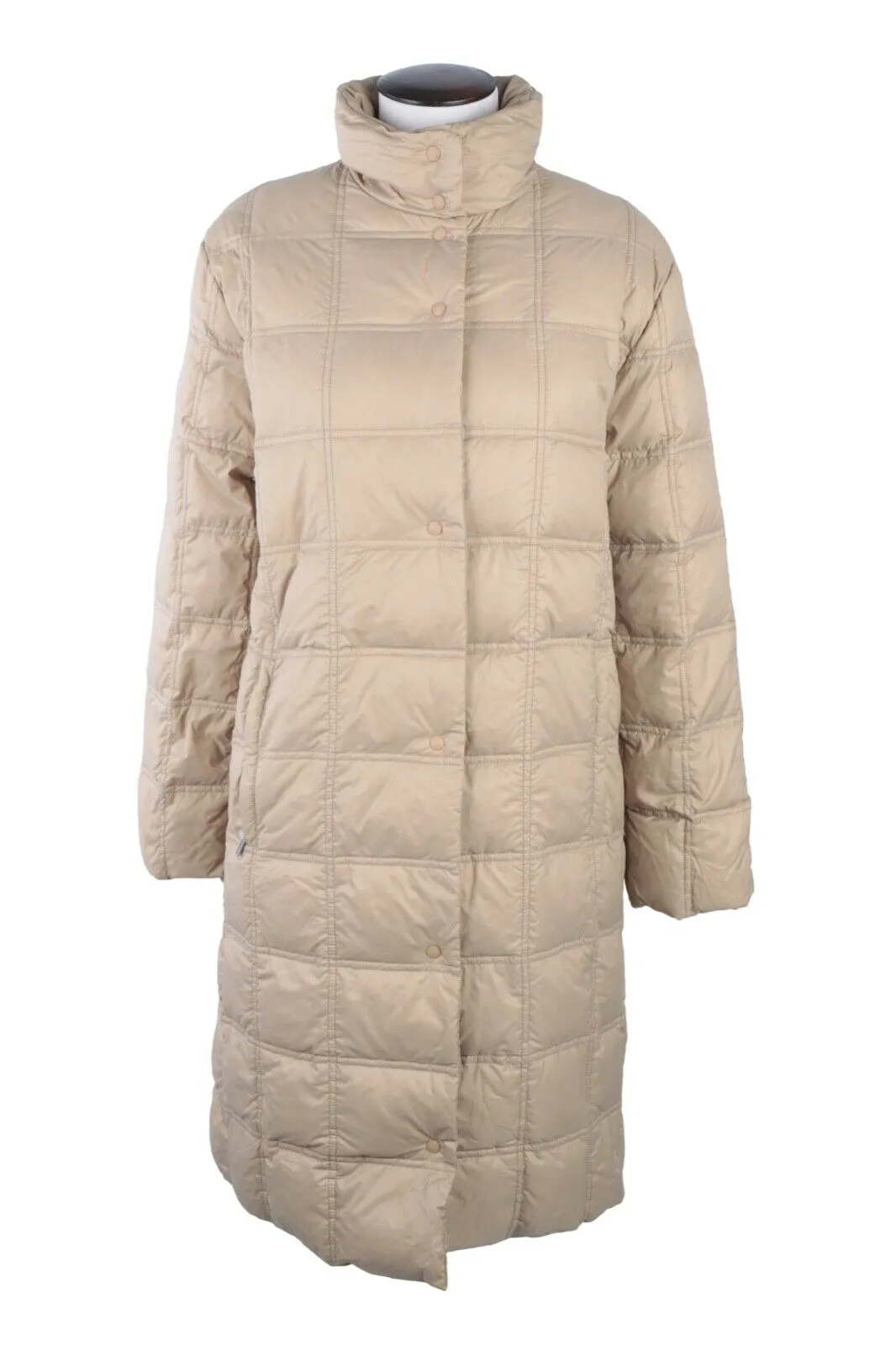 Women's Vintage MONCLER Beige Long Down Puffer Quilted Coat Jacket Size 3